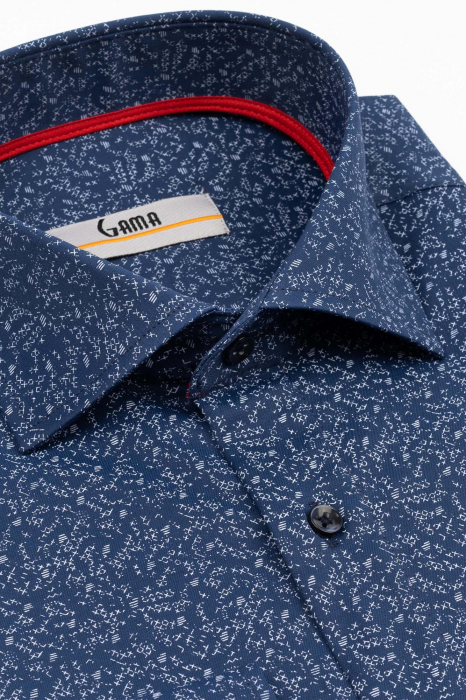 Camasa barbati slim fit albastra cu imprimeu abstract bleu CONFORT [3]