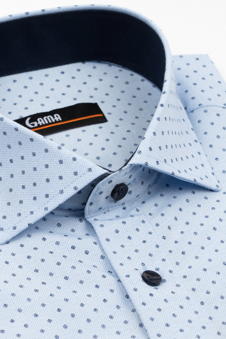 Camasa barbati regular fit albastra cu imprimeu floral bleumarin [3]