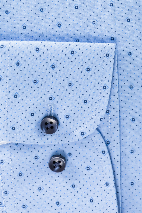 Camasa barbati slim fit bleu cu imprimeuri [3]