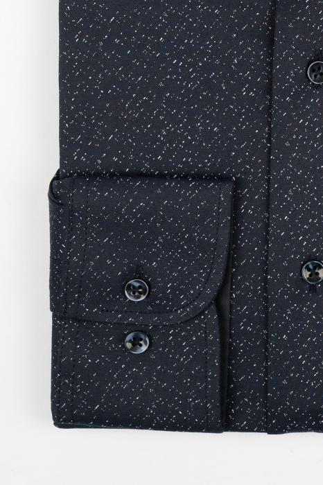 Camasa barbati slim fit bleumarin cu imprimeu alb CONFORT [2]