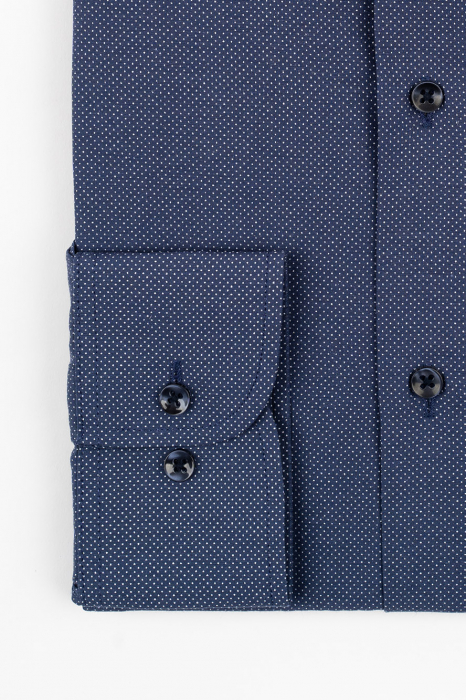 Camasa barbati slim fit bleumarin cu imprimeu alb TALL [2]