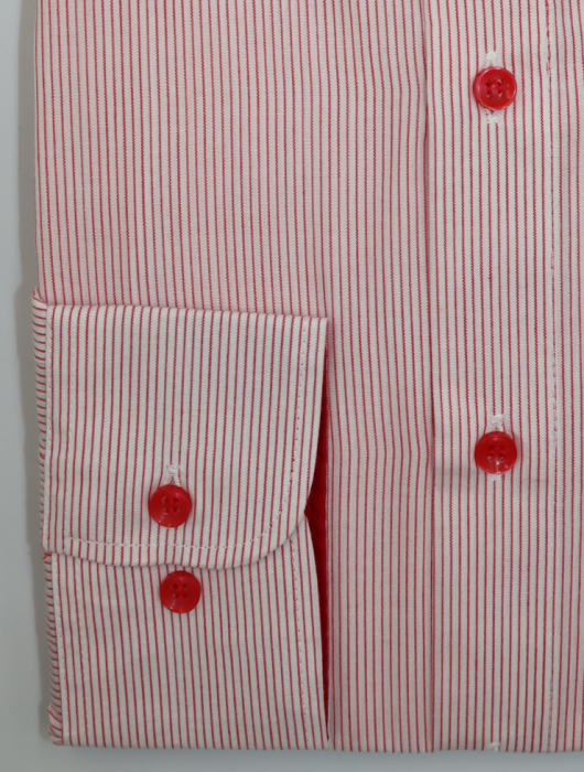 Camasa barbati slim fit alba cu dungi rosii [2]