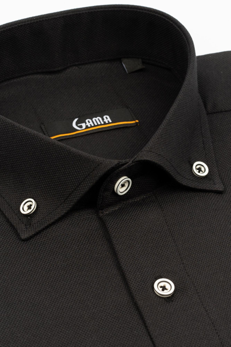 Camasa barbati slim fit  neagra Oxford [6]