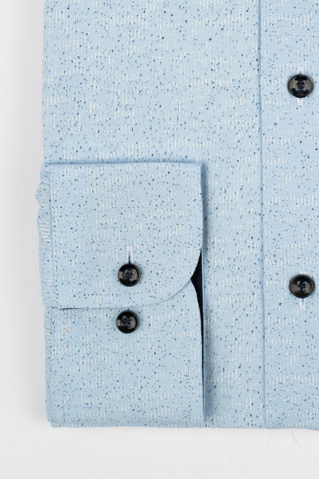 Camasa regular bleu cu imprimeuri albe si bleumarin 2XL [2]