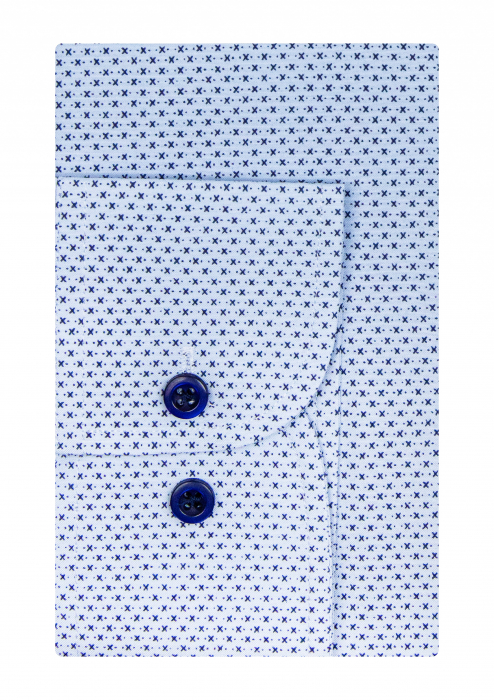 Camasa bleu regular cu imprimeuri mici [3]