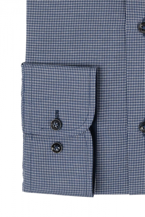 Camasa bleumarin inchis cu carouri mici regular [3]