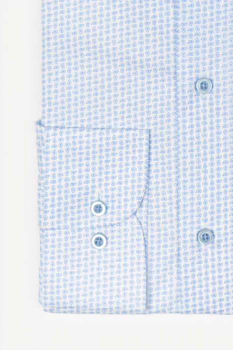 Camasa bumbac alba slim fit cu imprimeu grafic [4]