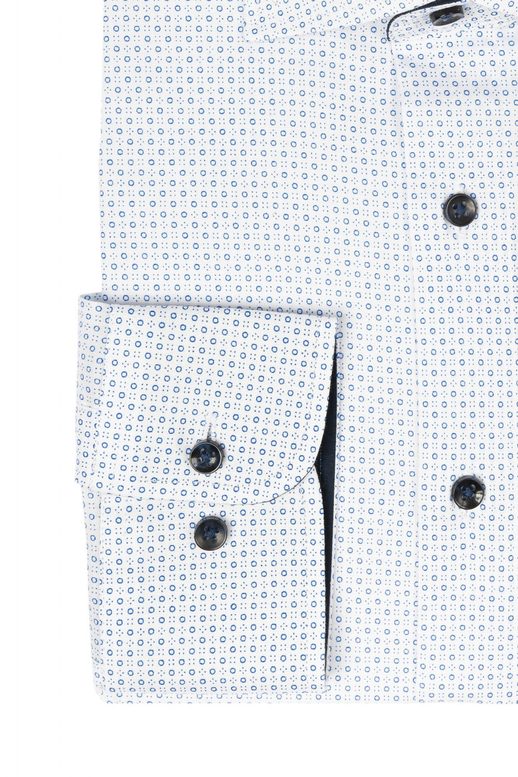 Camasa bumbac regular alba cu cercuri albastre [3]