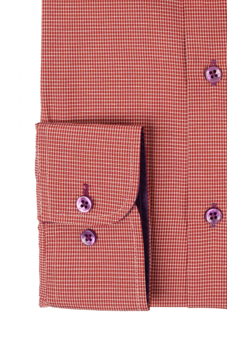 Camasa casual regular cu carouri rosii [3]