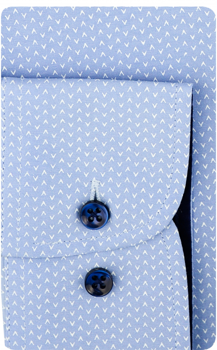 Camasa casual slim fit bleu cu imprimeuri [3]