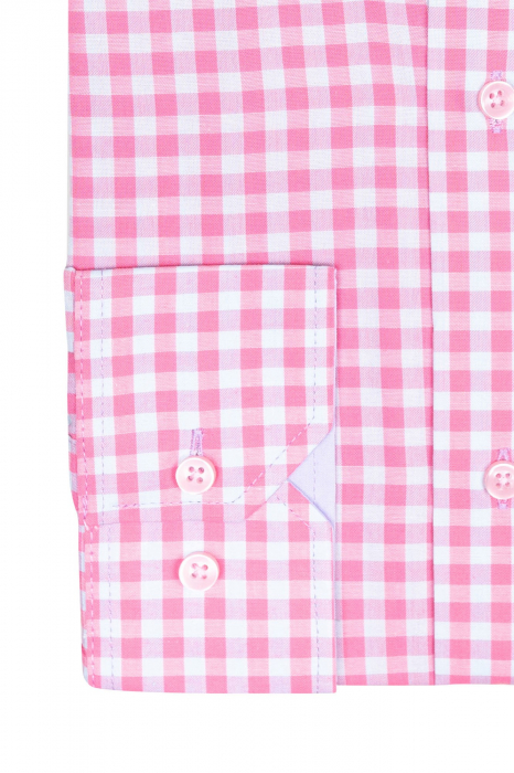 Camasa cu carouri roz slim fit [3]