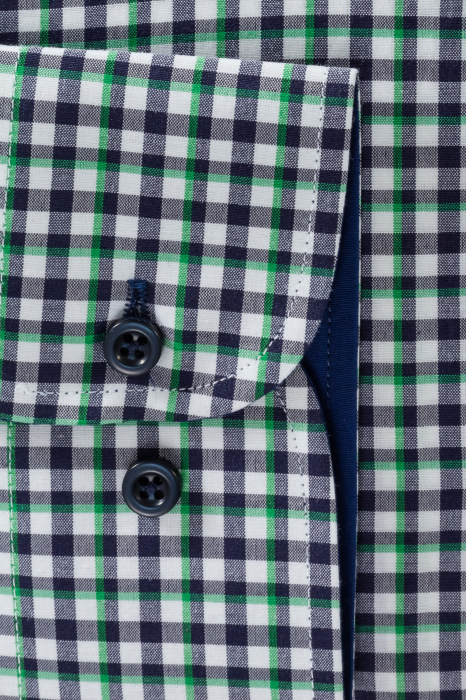 Camasa cu maneca lunga regular verde cu carouri [3]