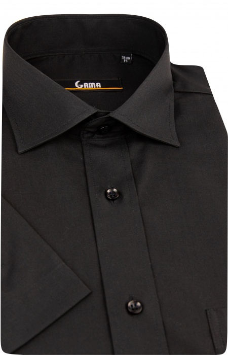 Camasa neagra regular fit cu maneca scurta [2]