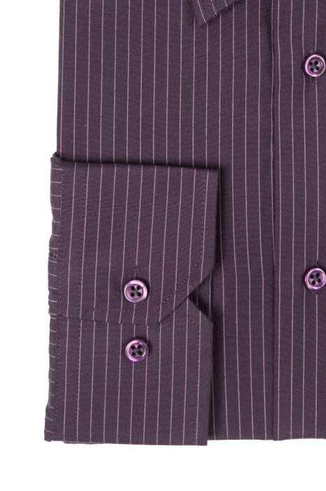 Camasa mov inchis slim fit cu dungi [3]