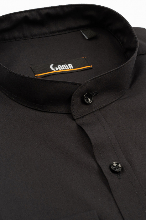 Camasa neagra slim fit cu guler tunica CONFORT [3]
