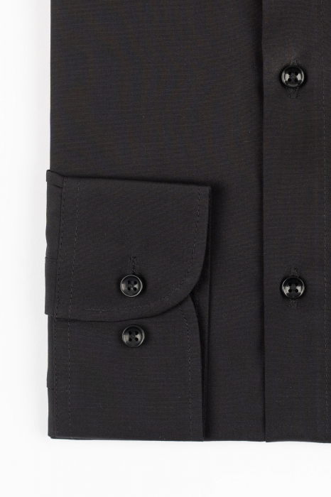 Camasa neagra slim fit cu guler tunica [2]