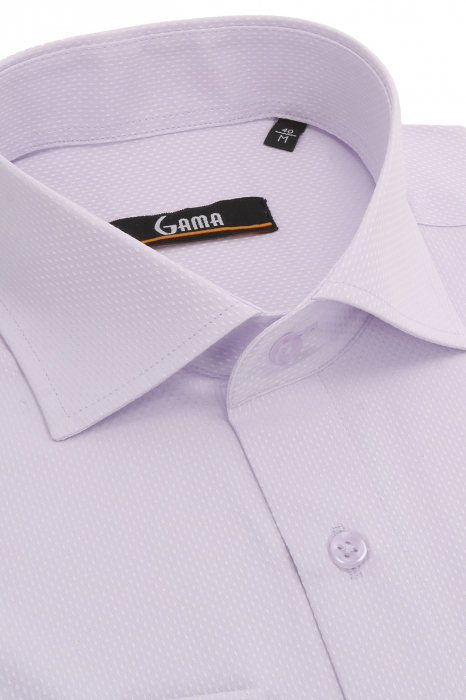 Camasa slim fit lila cu model in tesatura [2]