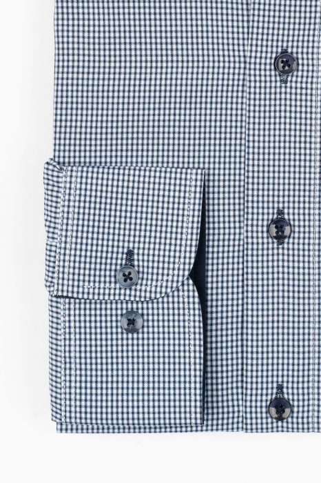 Camasa regular alba cu carouri bleu si bleumarin [2]