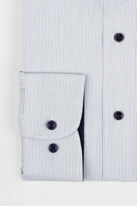 Camasa regular alba cu dungi albastre 2XL [3]