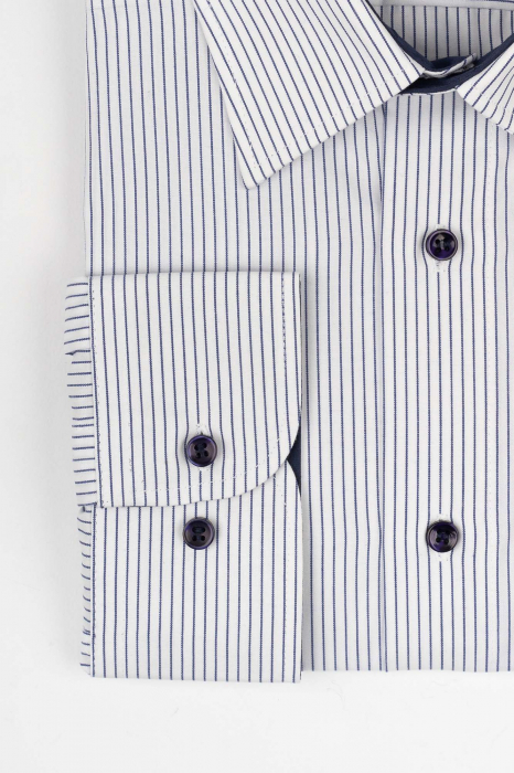 Camasa regular alba cu dungi albastre 3XL-4XL [2]
