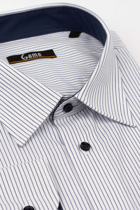 Camasa regular alba cu dungi albastre 3XL-4XL [3]