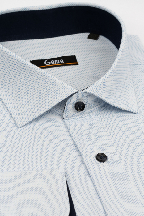 Camasa regular alba cu imprimeuri bleu 2XL [3]