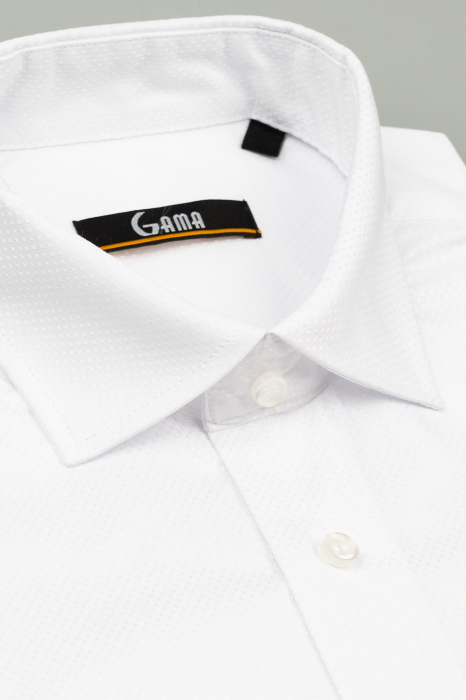 Camasa regular fit  alba cu model in tesatura [2]