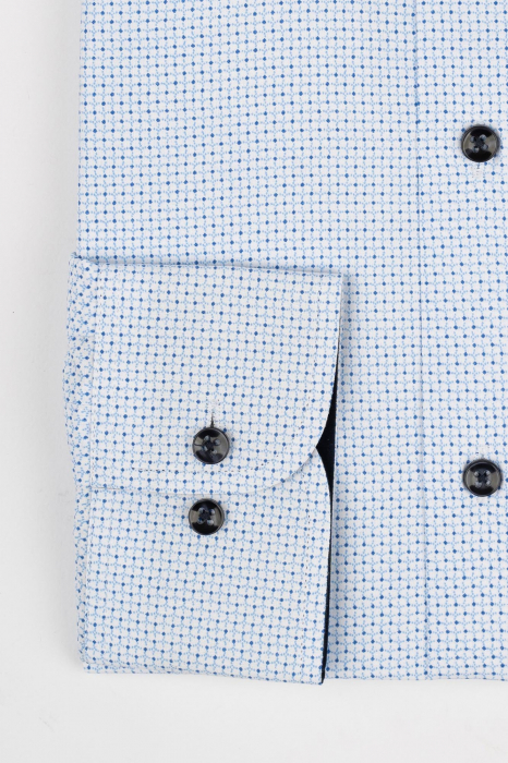 Camasa regular alba cu picouri bleu si bleumarin 2XL [2]