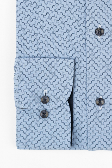 Camasa regular albastra cu imprimeu bleumarin 2XL [2]