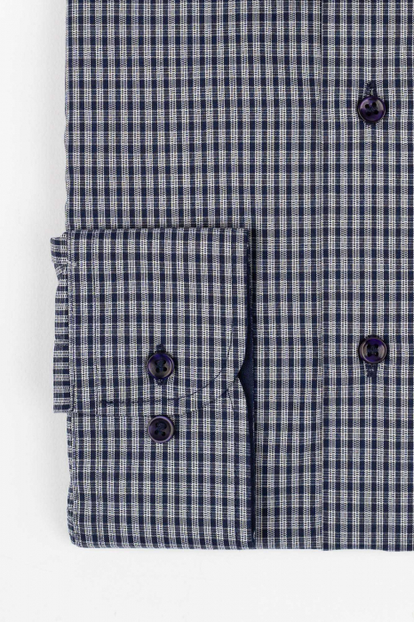 Camasa regular bleumarin cu carouri albe 2XL [2]