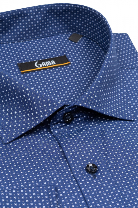 Camasa regular bleumarin 2XL-4XL cu imprimeuri [2]