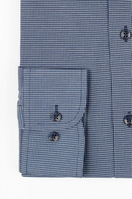 Camasa regular bleumarin cu carouri albe [2]