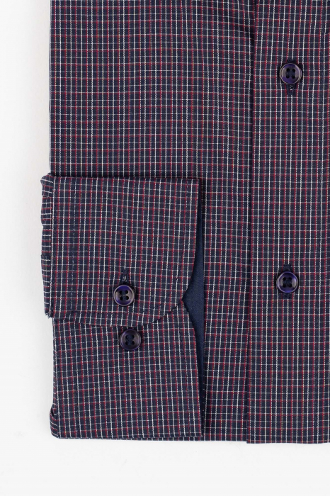 Camasa regular fit bleumarin cu carouri albe si rosii 2XL [3]