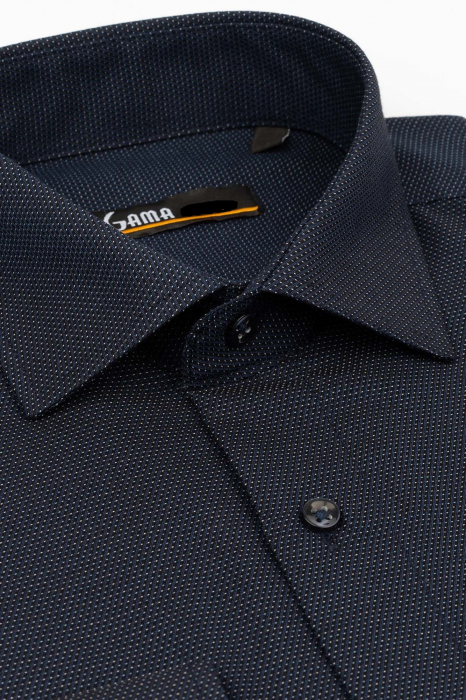 Camasa regular bleumarin cu imprimeu geometric alb 2XL [2]