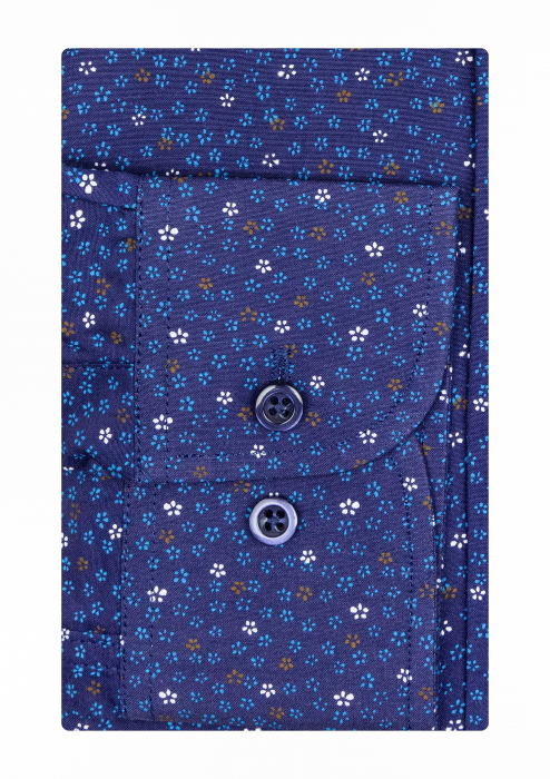Camasa regular bleumarin cu imprimeuri florale [3]