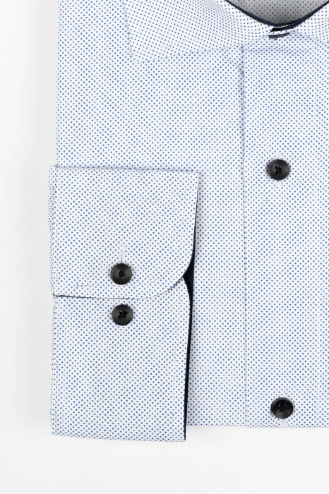 Camasa regular fit alba cu buline bleu 3XL [3]