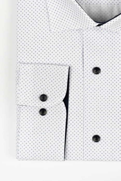 Camasa regular fit alba cu cercuri bleumarin 3XL [3]