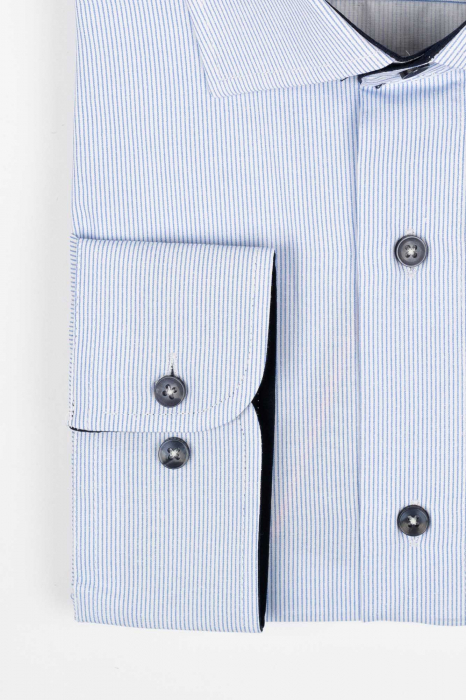 Camasa regular fit alba cu dungi albastre 3XL-4XL [2]