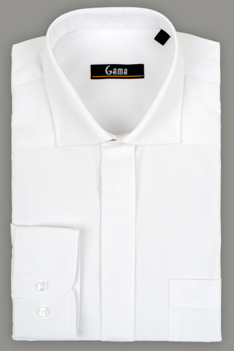 Camasa regular fit alba cu nasturi ascunsi [1]