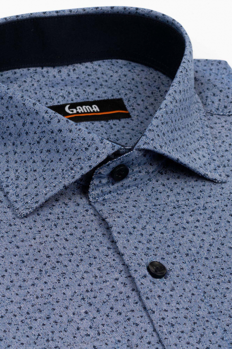 Camasa regular fit albastra cu imprimeu bleumarin [3]