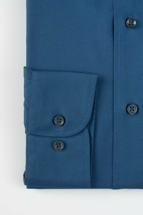 Camasa regular fit albastru inchis cu lycra [3]