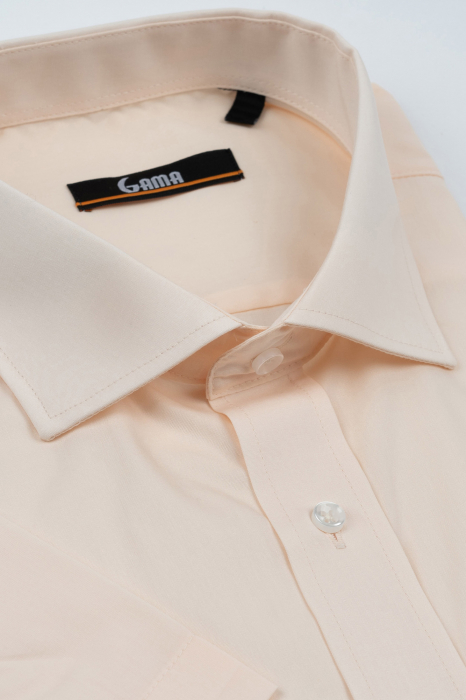Camasa  regular fit bej cu maneca scurta 2XL-4XL [2]