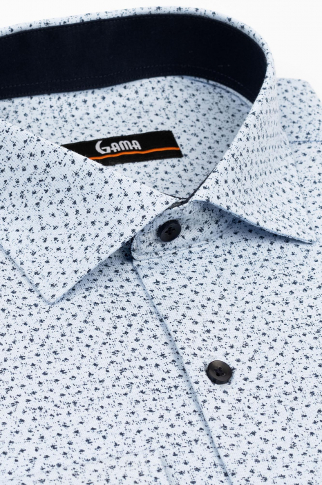 Camasa regular fit bleu cu imprimeu bleumarin 3XL [2]