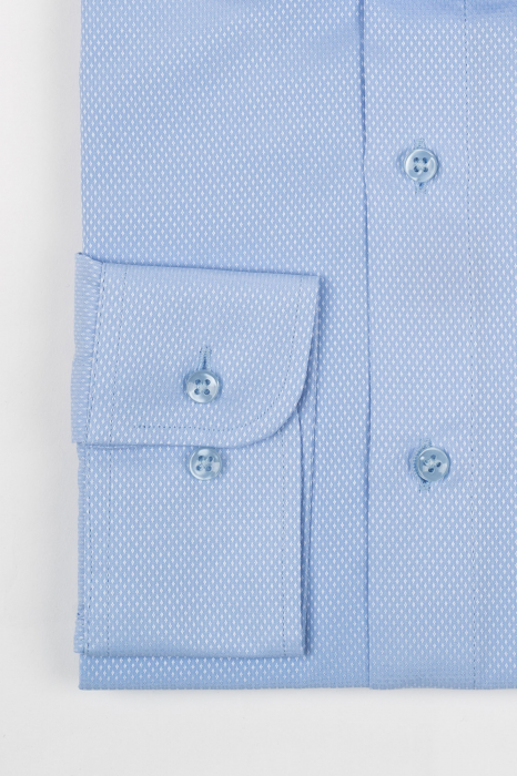 Camasa regular fit  bleu cu model in tesatura [2]