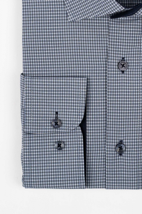 Camasa regular fit gri cu carouri albe 2XL-4XL [2]