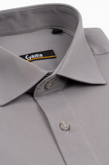 Camasa regular fit gri cu lycra 2XL-4XL [3]