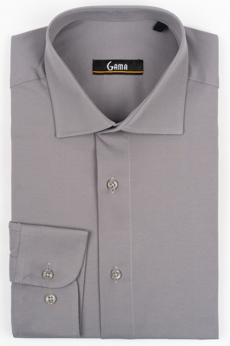 Camasa regular fit gri cu lycra 2XL-4XL [1]