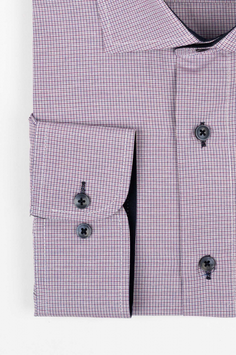 Camasa regular fit mov cu carouri mici roz 2XL-4XL [2]
