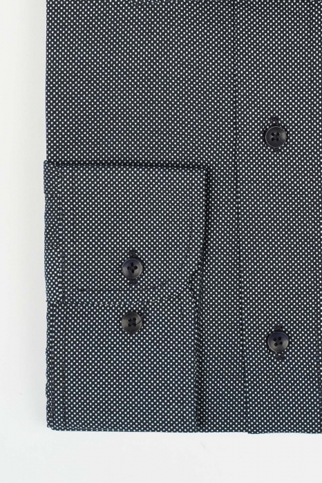Camasa regular fit neagra cu buline bleu [2]