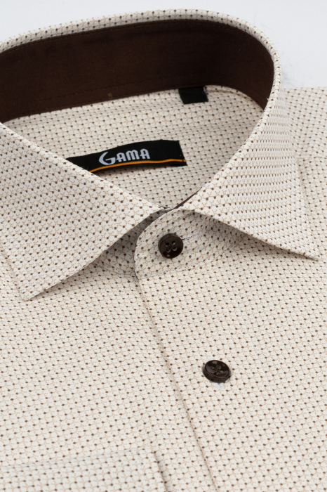 Camasa regular maro cu imprimeu  2XL [3]